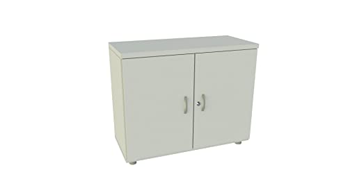 Euromof Armario de Oficina, Bajo, Puertas con Cerradura. 92x42x74 cm. Color Gris.
