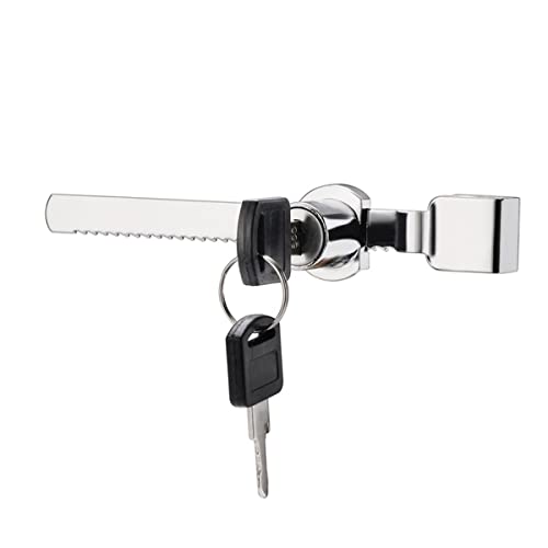 Qrity Cerradura para Puerta Corrediza de Vidrio, sin Taladro, aleación de Zinc, para Espesor de Vidrio de 5-8 mm Puerta de Vidrio para Exhibición de Joyas de Vino, Llaves Iguales