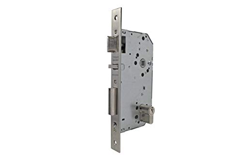 Tesa Assa Abloy 203050AI Cerradura De Embutir Para Puertas De Madera Con Cilindro Inoxidable Entrada 50 mm, Frente Cuadrado 2030