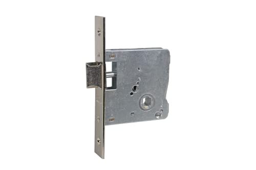 Tesa Assa Abloy, 201550HN, Cerradura de embutir para puertas de madera, Función de paso, Acero Niquelado