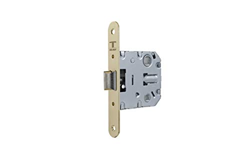 Tesa Assa Abloy - Cerradura de doble cerrojo para alto tráfico, 2004U, Frente Redondeado, Latonado