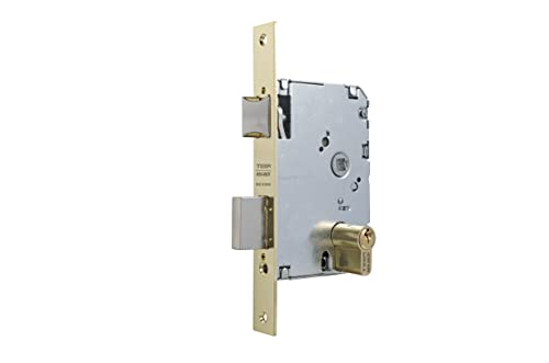 Tesa Assa Abloy, 20105PHL, Cerradura de embutir para puertas de madera, Función de entrada, Acero Latonado