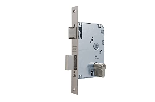 Tesa Assa Abloy, 20104PHN, Cerradura de Embutir para puertas de madera, Función de entrada, Acero Niquelado