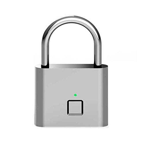 Candado con huella dactilar candado inteligente antirrobo sin llave biométrico con carga USB ideal para gimnasio equipaje mochila casillero para empleados maleta para bicicleta cerrojo y almacenamien