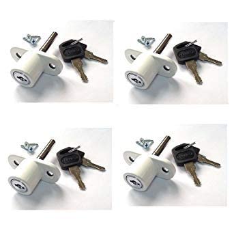 Cerradura de ventanas correderas Blanco PACK 4 - LLAVES IGUALES