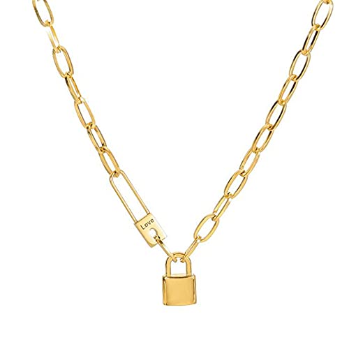 Doble cerradura colgante collar llave candado colgante collar para mujeres regalo oro vintage rock gargantilla cerradura collar