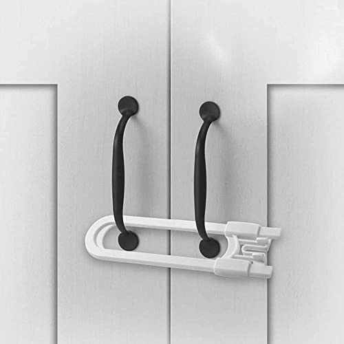 [6 Pieza] BOOTWO Cerraduras de Seguridad para Niños,Bloqueo de Seguridad,Cierre Seguridad Cajones Bebe,Cerraduras a Prueba de Bebé para Gabinetes,Armarios,Neveras,No se necesita usar taladros,Blanco