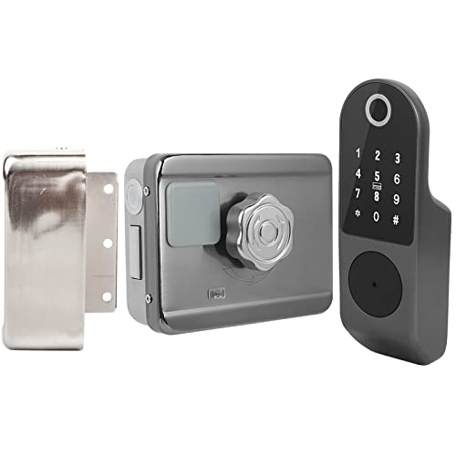 Cerraduras Inteligentes WiFi, Cerradura Puerta Electrónica Inteligente, Admite Desbloqueo de Huellas Dactilares/Tarjeta de Identificación/Contraseña/Llave/Control Remoto, Cerradura Puerta Electrónico