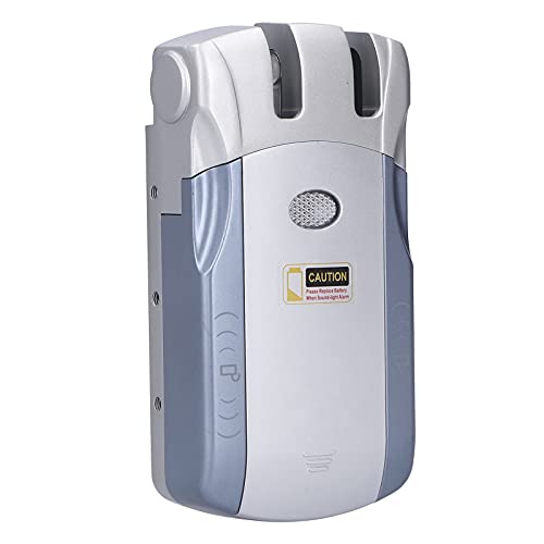 WAFU 00 Cerradura Invisible Inalámbrica, Cerradura de Puerta de Entrada sin Llave con Desbloqueo Táctil con 4 Controles Remotos para TUYa Blue And Silver Shell