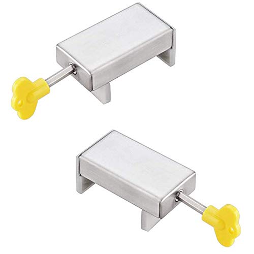 2 Pcs Cerraduras de Seguridad para Ventanas,Cerradura de Seguridad para Marco de Puerta de Aleación de Aluminio con llaves,Seguridad para Niños Antirrobo,Cerraduras para Ventanas Ajustables