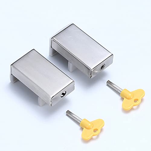 Spotact 2 Paquetes Cerradura Limitador Ventana Corrediza Llave Restricción Marco Puerta Corrediza Aleación Aluminio Ajustable Seguridad Antirrobo Seguridad Niños para Hogar Oficina Dormitorio Escuela