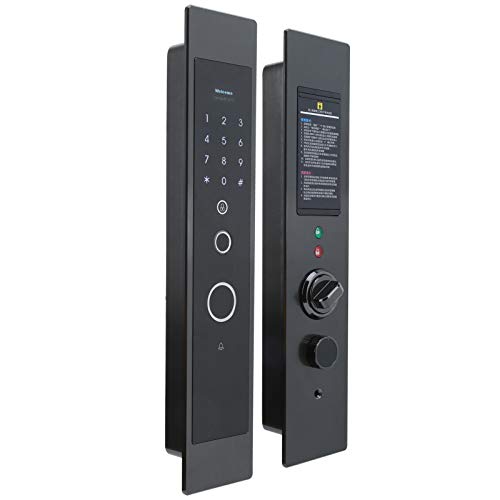 Cerradura de puerta inteligente, aleación de zinc Tarjeta de contraseña de huella digital inteligente Llave mecánica 4 métodos de desbloqueo, cerradura de seguridad para el hogar con teclado retroilum