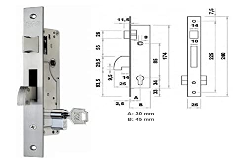 Fac M107078 - Cerradura metal picaporte gancho 7003 30-05