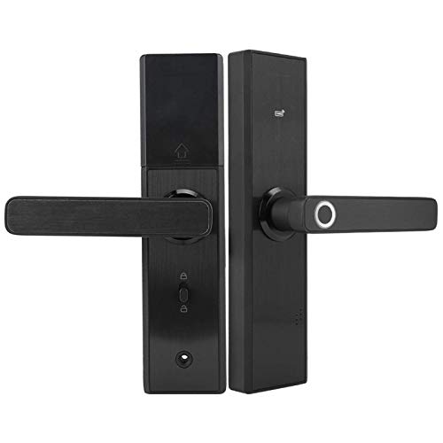 Cerradura Puerta Huellas Dactilares, 4 en 1 Cerradura de Puerta Inteligente de Seguridad electrónica con Huella Digital/Tarjeta/contraseña/Llave desbloquear Cerradura de Puerta antirrobo.