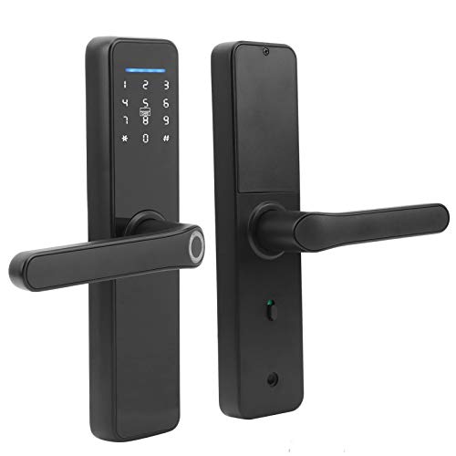 Bloqueo digital con Bluetooth, Pantalla táctil Cerradura Inteligente Huellas Dactilares APP Control Remoto, biométrica Cerradura electrónica, Admite huellas dactilares, tarjetas IC, contraseñas