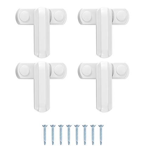 4 Piezas Cerradura de Seguridad, Bloqueo para Ventanas Tipo T, Cierre de Ventanas Seguridad Restrictor de Puerta y Ventana Aluminio, Window Jammer Locks Sash Blocker para UPVC, PVC