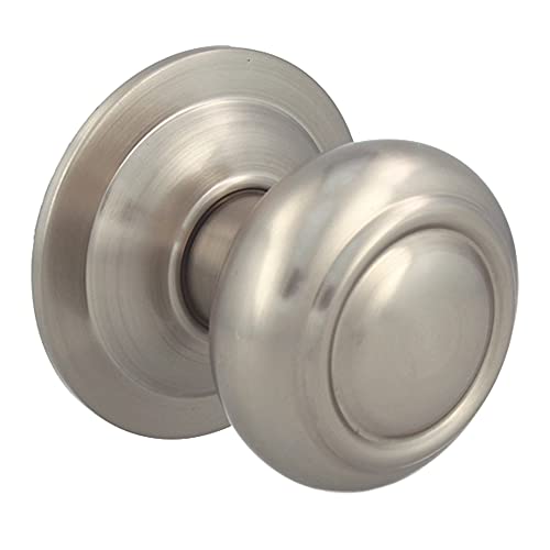 Amig - Pomo Mod. 53 Plateado Redondo de Latón con Acabado Cromado Mate para Puertas Exteriores de Entrada, Diámetro Tirador Ø70 mm · Altura 73,5 mm, Incluye Tornillo y Tuerca de Fijación, Cromo Mate
