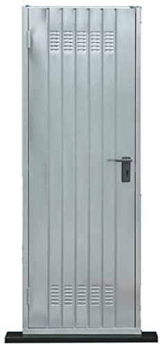 Puerta para bodega galvanizada con manija y cerradura, para cochera, ventanilla 70x200