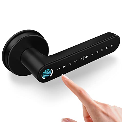 Cerradura de puerta inteligente, Ruveno Smart Locks Puerta delantera, cerradura inteligente, Cerradura de puerta con teclado sin llave, cerradura de puerta con teclado, Cerradura de puerta electrónica