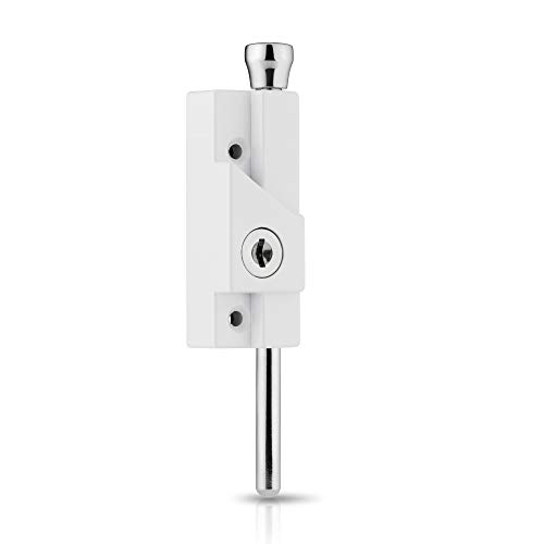 XFORT Cerradura de puerta blanca multiuso, seguridad con llave, universal con llave para uso interno y externo, garaje, cobertizo, suministrada con 2 llaves Blanco