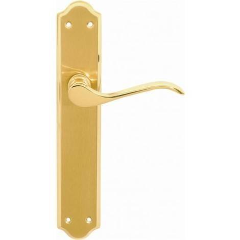 Globallock - Juego Manilla Placa Para Puerta Latonado 2 Unds - 27504