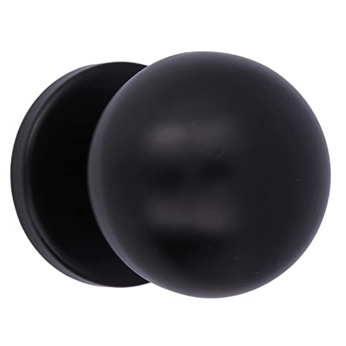 Amig - Pomo Redondo para Puertas Exteriores de Entrada | Tirador para Puerta Principal del Hogar | Diámetro tirador Ø70 mm | Acero inoxidable 18/8 | Negro | Incluye Tornillo y Tuerca de Fijación