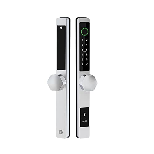 Cerradura de puerta corredera de aluminio Digital de huella dactilar inteligente de oficina de apartamento en casa súper delgada estándar europeo (Color : Round, Size : 22 240 4585)