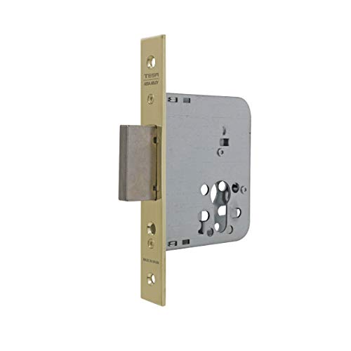 Tesa Assa Abloy Cerradura de Embutir para Puertas de Madera, Latonado