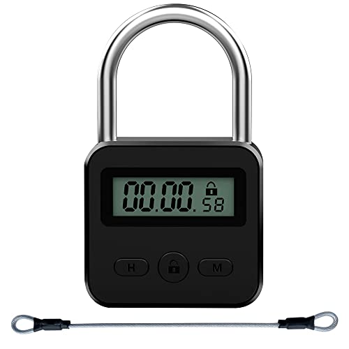 Smart Time Lock, Bloqueo De Tiempo Inteligente Con Pantalla Lcd y Cuerda, Cerradura De Tiempo Digital Candado Inteligente De Metal, Candado De Seguridad Recargable Usb Para Prevenir Malos Hábitos