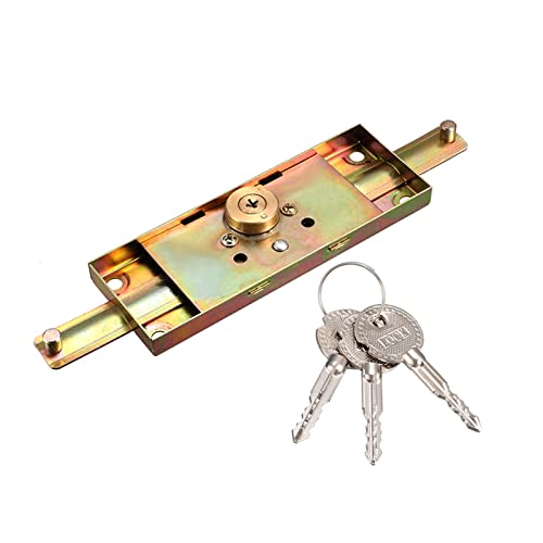 Luoqun Store Cerradura de puerta de seguridad enrollable, cerraduras de puerta enrollable con llaves cruzadas, persiana enrollable central de Metal, cerradura de puerta segura Compatible con garaje