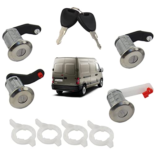 4 cerraduras de puerta para Renault Master 2, Mascott, Opel Movano A y Nissan Interstar (1998-2010) apto para todas las cerraduras delanteras y traseras. Se vende con llaves