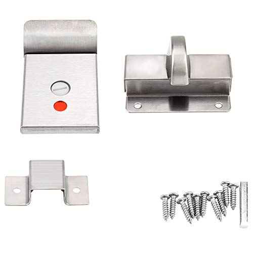Jadeshay Cerradura de la Puerta del indicador Cerradura de la Puerta del Perno de privacidad del Inodoro del baño con indicador de ocupación Libre y Accesorios de Tornillo
