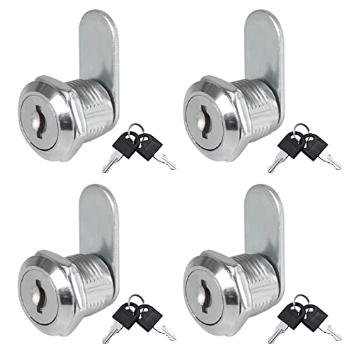 KOSHIFU 4 Piezas Cerradura de Buzón con 2 Llaves Cerradura para Buzón de Seguridad 16 mm Cerradura de Levas Cerradura Puerta de Armario de Metal para Armario Buzón Archivos Escritorio de Oficina