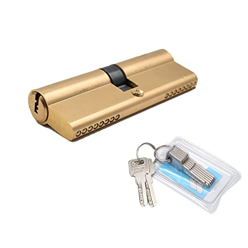 Bombín Antiextracción y Antirrotura, Cilindro Doble de Perfil, Coble Cilindro de Latón, Cilindro Perfilado Cerradura,Cilindro para Puerta, para Todos los Tipos de Puertas 45/45(90mm)