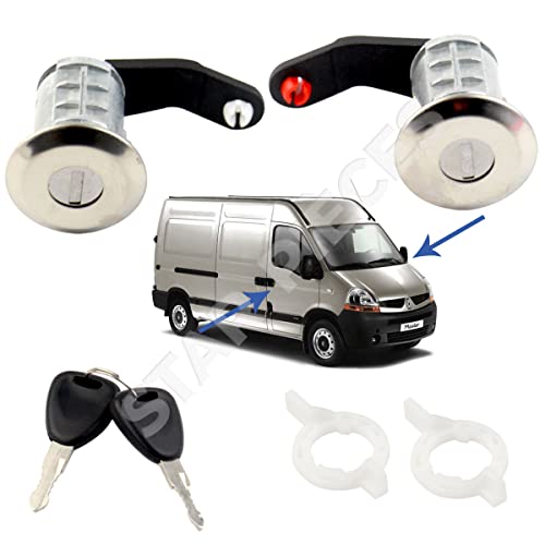 2 cerraduras de puerta para Renault Master 2, Mascott, Opel Movano A y Nissan Interstar (1998-2010) bombillo se vende con 2 llaves