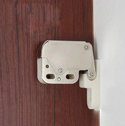 （Paquete de 4） Sistema automático de resorte a presión Cerradura táctil a presión Cerradura de punta pequeña Cerradura de seguridad para muebles de puerta de gabinete