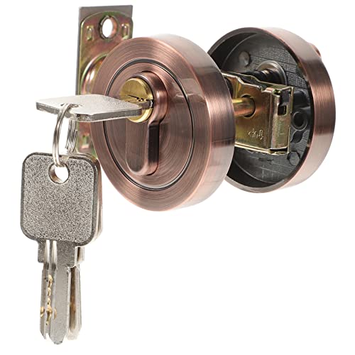 Cabilock Pomo De Puerta Con Cerradura Llaves Negras Cerraduras De Puerta Para Puerta Delantera Cerradura De Cerrojo Rojo Con Llave Llave De Puerta Interior Perilla De Puerta De Entrada Con