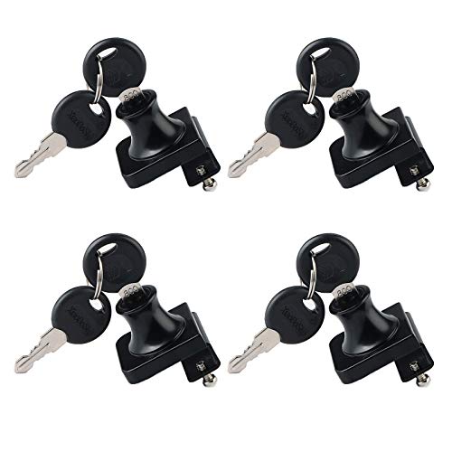 4 Piezas Cerradura de Puerta del Vidrio, Cerradura de seguridad para puerta de cristal de Doble o individual apertura para gabinete, apto para puertas de cristal de 5-8 mm (Negro)