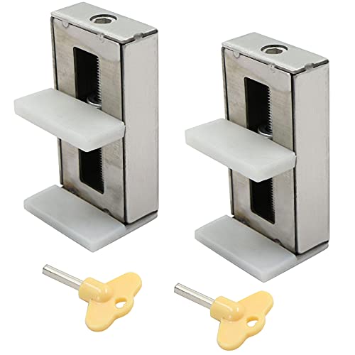 2PZCerradura de Seguridad para Ventana Corredera Ajustable Cerradura de Ventana de Aleación de Aluminio de un Doble Orificio con Llave Protección de Seguridad Ventana Niño Antirrobo para Hogar