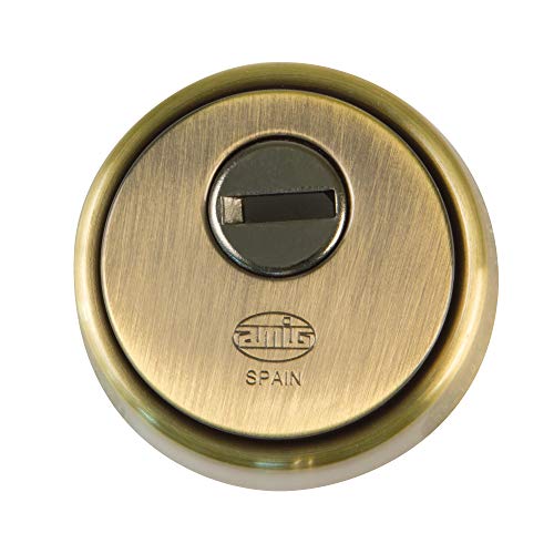 Amig - Escudo de seguridad Mod.31 | Acero | Cuerpo reforzado en acero sinterizado | Antitaladro | Acabado cuero | Para puertas min. 40mm de grosor | Bocallave de 65mm de diámetro