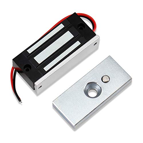 60KG/132lbs Electromagnetic Lock Control de Acceso Cerradura Magnética Electrónica DC12V Fail Safe NC Mini Puerta Pequeña para Sistema de Seguridad Eléctrico