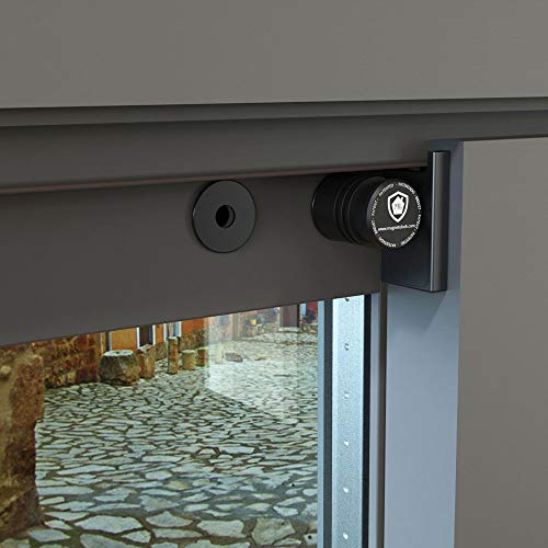 Magnetolock V2.0 (Negro).Bloqueo de seguridad para ventanas y puertas correderas. Bloqueo con ventana cerrada y abierta. Ajustable posición de ventilación para seguridad niños, bebé y mascotas.