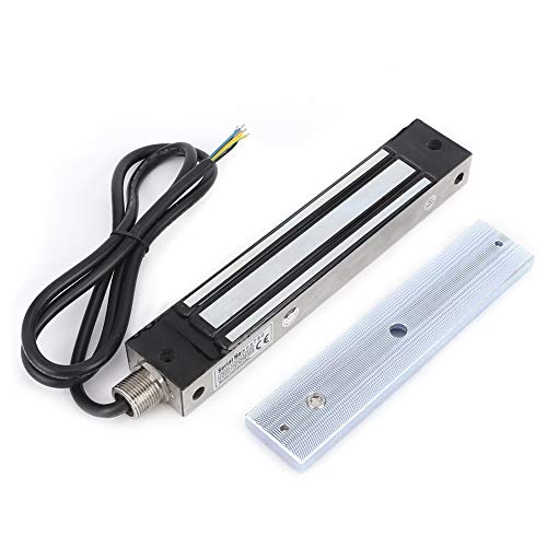 Cerradura Eléctrica, Cerradura de Puerta Electrónica, Cerradura de Puerta Magnética de Control de Acceso, DC 12/24V, Cerradura Magnética Eléctrica Impermeable de Acero Inoxidable, 280KG