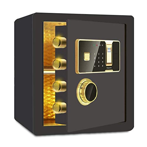 FGVBC Cajas Fuertes, Cajas Fuertes para la Seguridad del hogar, contraseña con Huella Digital, Cerradura electrónica con Llave, Panel de Puerta de 10 mm, Pantalla LCD, Caja Fuerte de 36 * 30 * 40