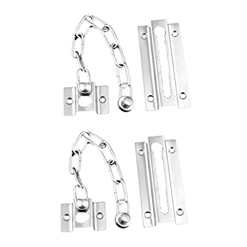 2pcs Cerradura de puerta de seguridad Cadena antirrobo Cadena de puerta antirrobo de alta resistencia, para la seguridad de la puerta interior.