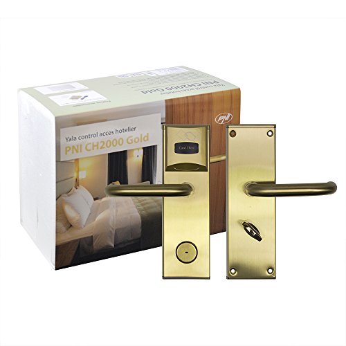 PNI PNI-CH2000LG Cerradura de Control de Acceso para Hotel Apertura para Lector de Tarjetas en el Lado Izquierdo, 6 V, Ch2000l Gold Left Handed