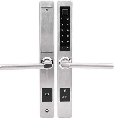 SHKUU Cerradura Puerta, Cerradura Puerta Inteligente WiFi, Huella Digital Contraseña sin Llave Impermeable, Cerradura electrónica Inteligente Duradera con Teclado, Tarjeta IC, Llave