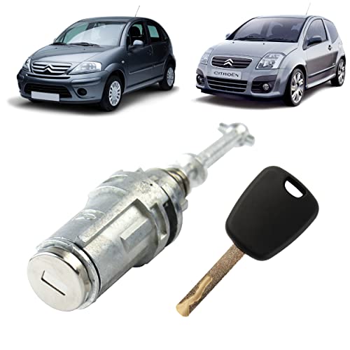 STARKIT PERFORMANCE Cerradura de puerta para Citroen C2, C3 y C3 Pluriel (2002-2011) delantero izquierdo (lado conductor) bombillo para cerradura de puerta se vende con 1 llave