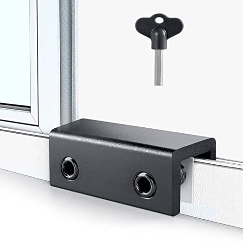 Pack x4 Bloqueos de seguridad para ventanas correderas - Cierre ventana corredera - Seguridad ventanas niños - Color: Negro