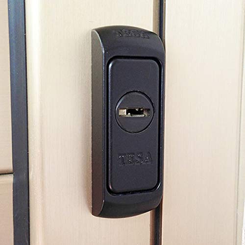 Tesa Assa Abloy E24000NE Escudo Embellecedor De Adecuada Seguridad Para Perfiles Metalicos Negro E240